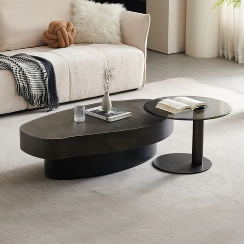 Mango Shape Coffee Table Set With Drawer