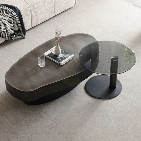 Mango Shape Coffee Table Set With Drawer