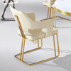 Gold Stainless Steel Modern Dining Chair With Armrest