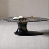 Shoe Base Coffee Table With Marble Top