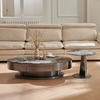 Gray Stainless Steel Coffee Table Set With Two Drawers