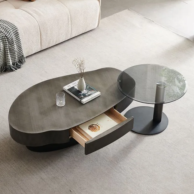 Mango Shape Coffee Table Set With Drawer