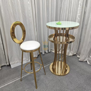 Luxury Gold - Plated Wedding Bar Table with Matching Chair - Ideal for Special Occasions