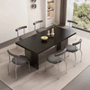 Rock Slab Top With 5CM Hanging Edge And Acrylic Legs Modern Suspended Rectangle Kitchen Table 