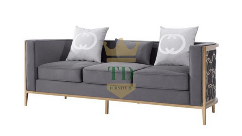 Gold Stainless Steel With Velvet Sofa