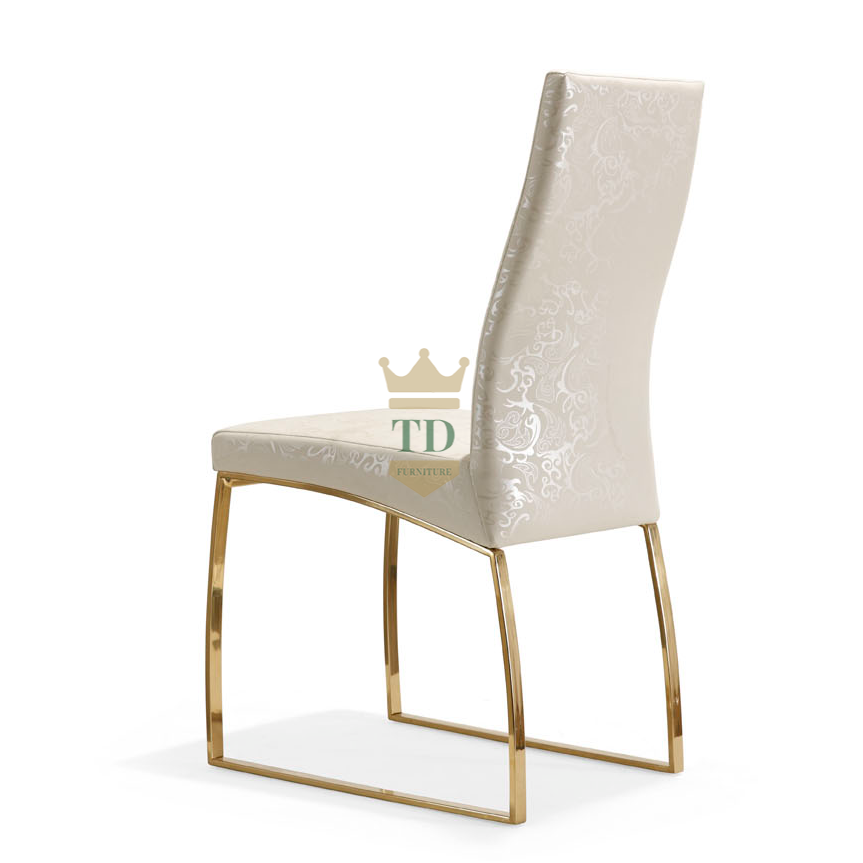 Gold Stainless Stee With PU Dining Chair