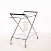 Silver SS Barcart With Clear Glass