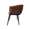 Modern Carbon Steel Dining Chair with Velvet-Woven Backrest for Home Kitchen Hotel or Apartment Use