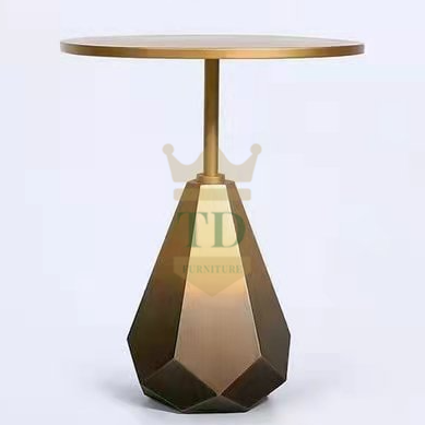 Gold Stainless Steel Side Table