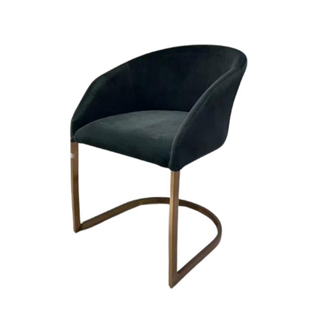 Gold Stainless Steel With Velvet Bow-Shap Dining Chair 