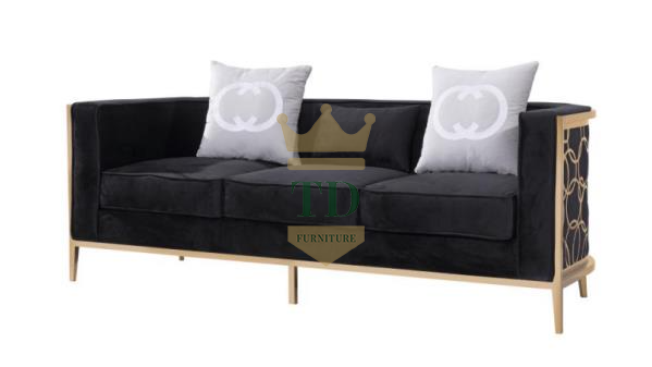 Gold Stainless Steel With Velvet Sofa