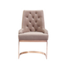 Modern Contemporary Velvet Upholstered Dining Chair with Polished Gold Metal Frame