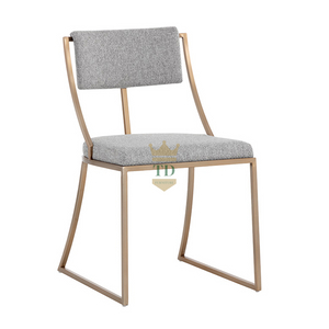 Gold Stainless Steel With Fabric Dining Chair