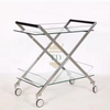 Silver SS Barcart With Clear Glass