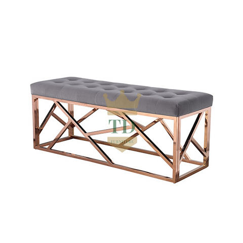 Small CBM Bench With Gold Stainless Steel 