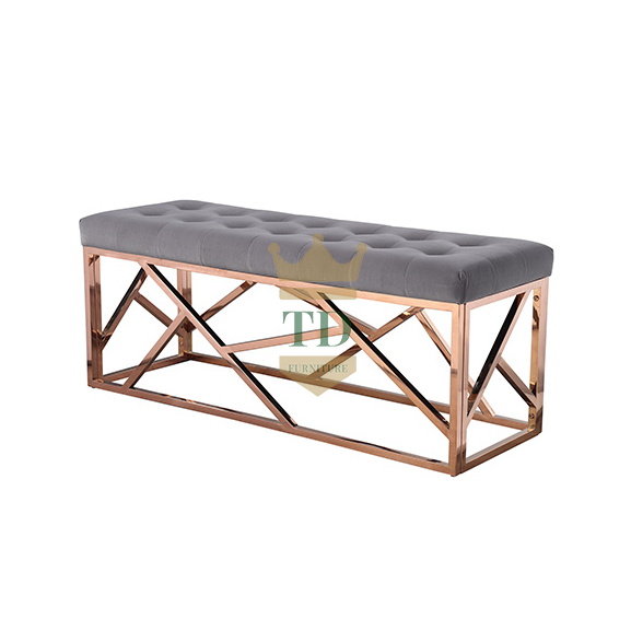 Small CBM Bench With Gold Stainless Steel 