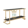 Gold Stainless Steel With Marble Top Console Table