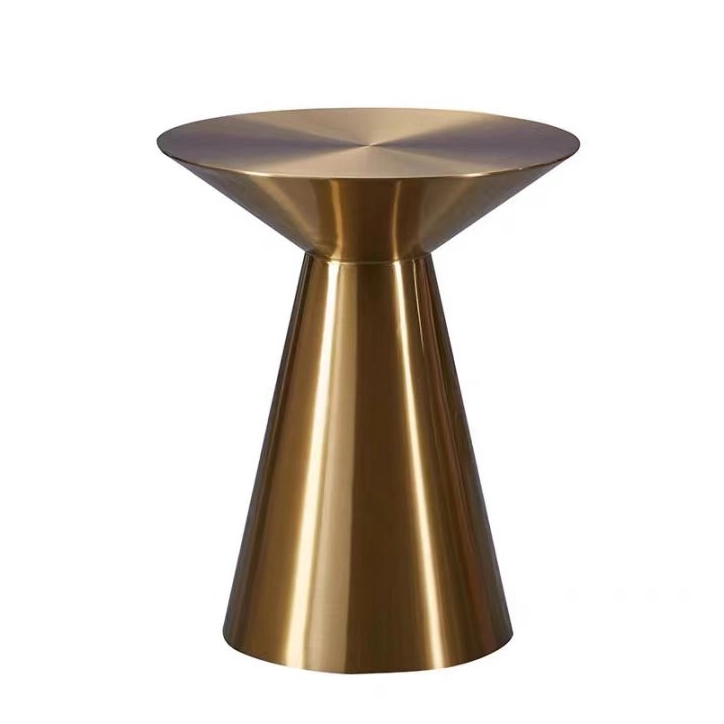 Whole Brushed Gold Stainless Steel End Table