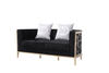 Gold Stainless Steel With Velvet Loveseat