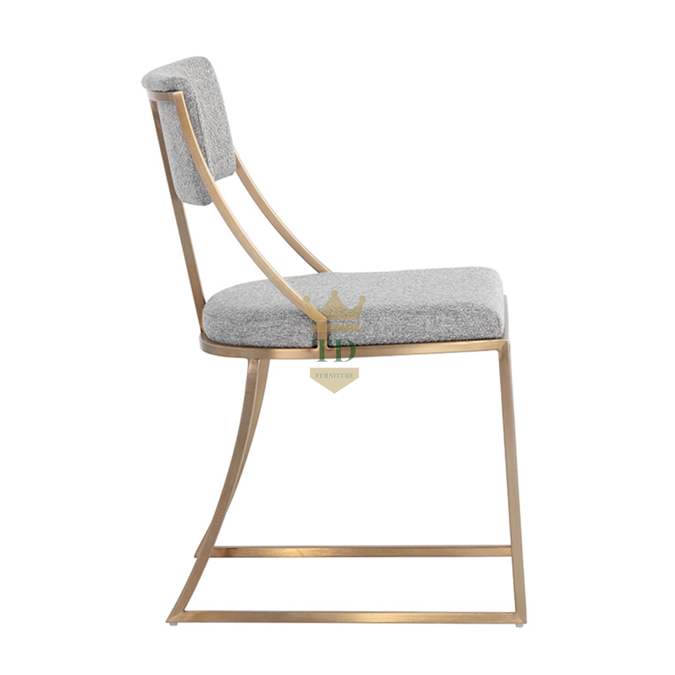 Gold Stainless Steel With Fabric Dining Chair