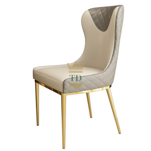 Gold Stainless Steel With PU Dining Chair