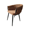 Modern Carbon Steel Dining Chair with Velvet-Woven Backrest for Home Kitchen Hotel or Apartment Use