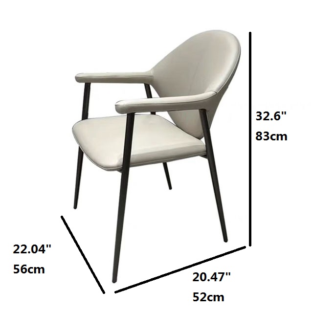 Carbon Steel Dining Chair With Armrest For Dining Room