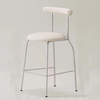 Circular Seat Plate Paired With Simple Line Silver Stainless Steel Egg Roll Bar Stool