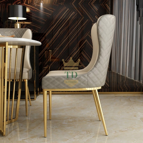 Gold Stainless Steel With PU Dining Chair