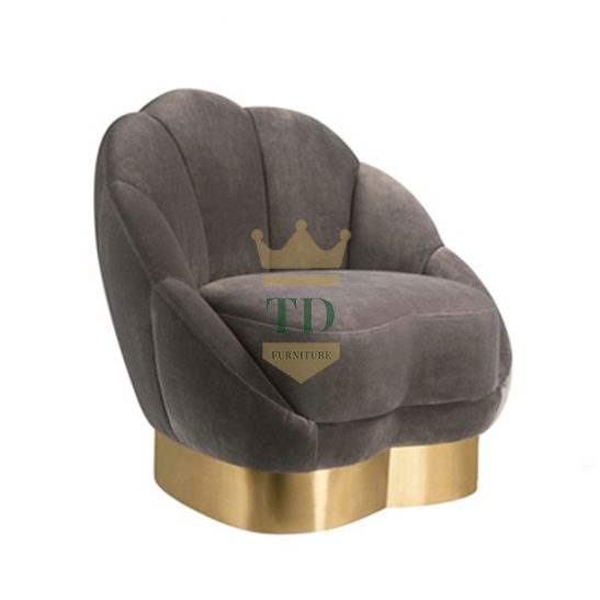 Gold Stainless Steel Base Armchair