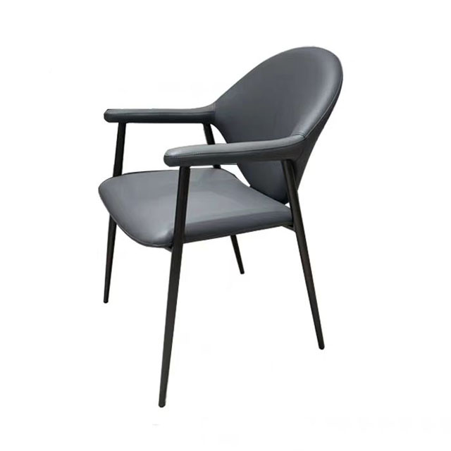 Carbon Steel Dining Chair With Armrest For Dining Room