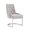 Modern Contemporary Velvet Upholstered Dining Chair with Polished Gold Metal Frame