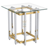 Small CBM End Table With Clear Glass Top