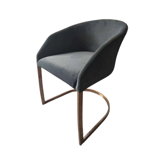 Gold Stainless Steel With Velvet Bow-Shap Dining Chair 