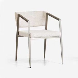 Cashmere cloth With Brushed Stainless Steel Dining Chair With Armrest For Dining Room