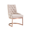 Modern Contemporary Velvet Upholstered Dining Chair with Polished Gold Metal Frame