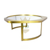 Gold Polished Stainless Steel Coffee Table With Mirror Top