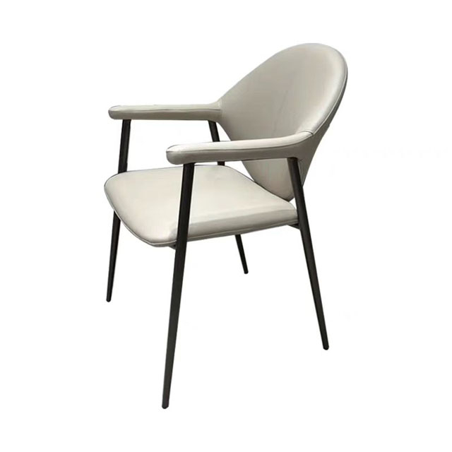 Carbon Steel Dining Chair With Armrest For Dining Room