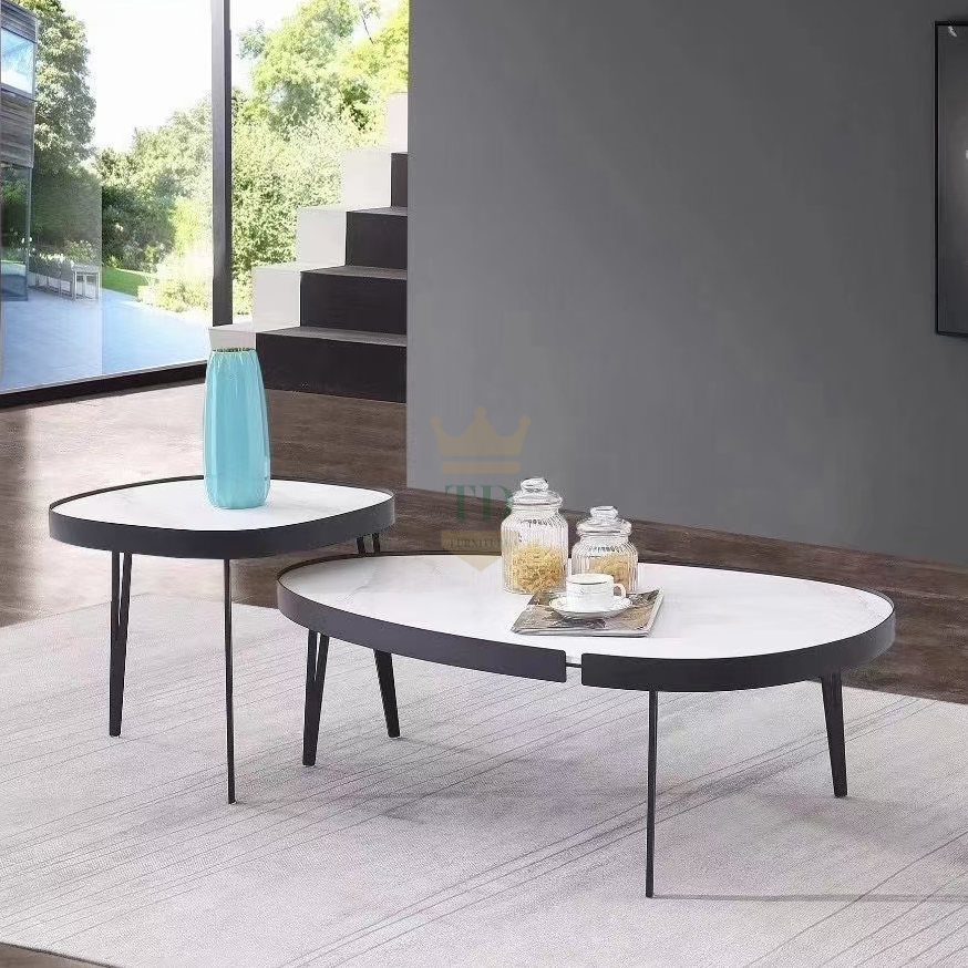 Combined Size With Sintered Stone Top Coffee Table Set