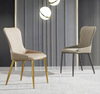 Grey Velvet Dining Chair with Gold Legs - Modern Upholstered Accent Chair for Kitchen & Dining Room