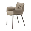 Upholstered Faux Leather Chair With Armrests Available With Fabric Or Leather Cover