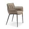 Upholstered Faux Leather Chair With Armrests Available With Fabric Or Leather Cover