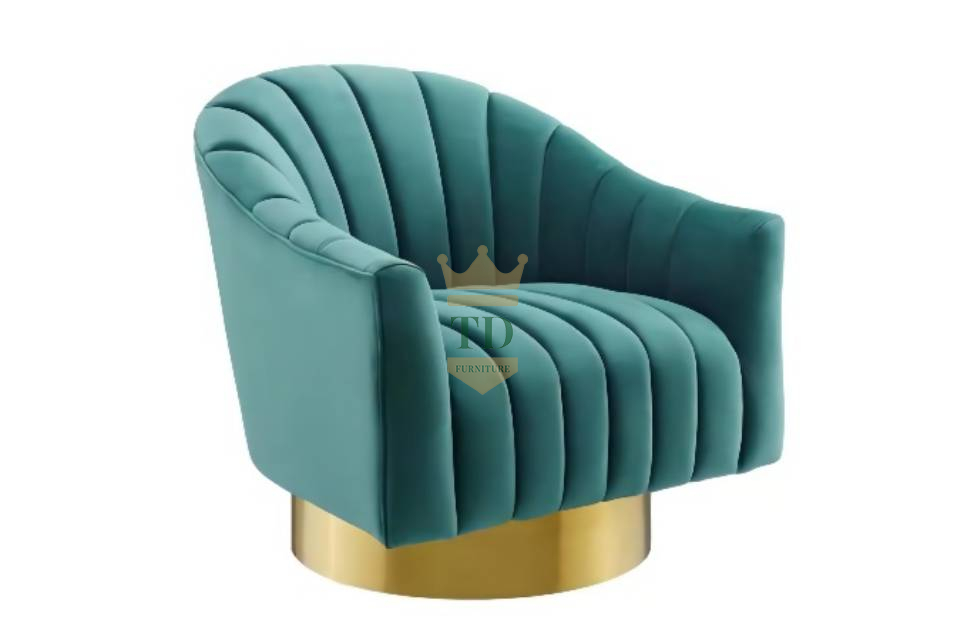 Modern Accent Chair For Living Room With Swivel Base