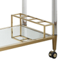 Gold Stainless Steel Acrylic Barcart with Glass Top Mirror Bottom Versatile Trolley Dining Living Room Hospital Bar/Hotel Use