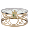 Gold Stainless Steel With Glass Top Coffee Table