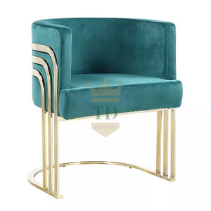 Upholstered Accent Armchair With Gold Stainless Steel Frame