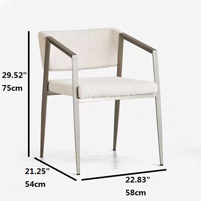 Cashmere cloth With Brushed Stainless Steel Dining Chair With Armrest For Dining Room