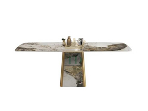 Gold Stainless Steel With Sintered Stone Dining Table