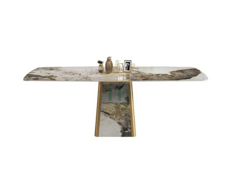 Gold Stainless Steel With Sintered Stone Dining Table