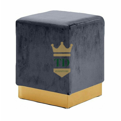 Gold Stainless Steel base Square Ottoman